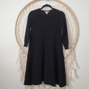 Autumn Cashmere 100% Pure Cashmere Swing Dress Minimalist Black Size S